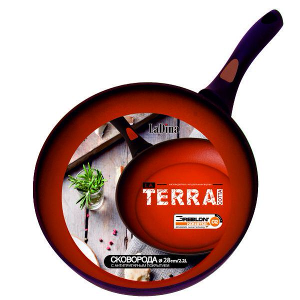 Сковорода TERRACOTTA алюминиевая с антипригарным покрытием Д28см 50028/6