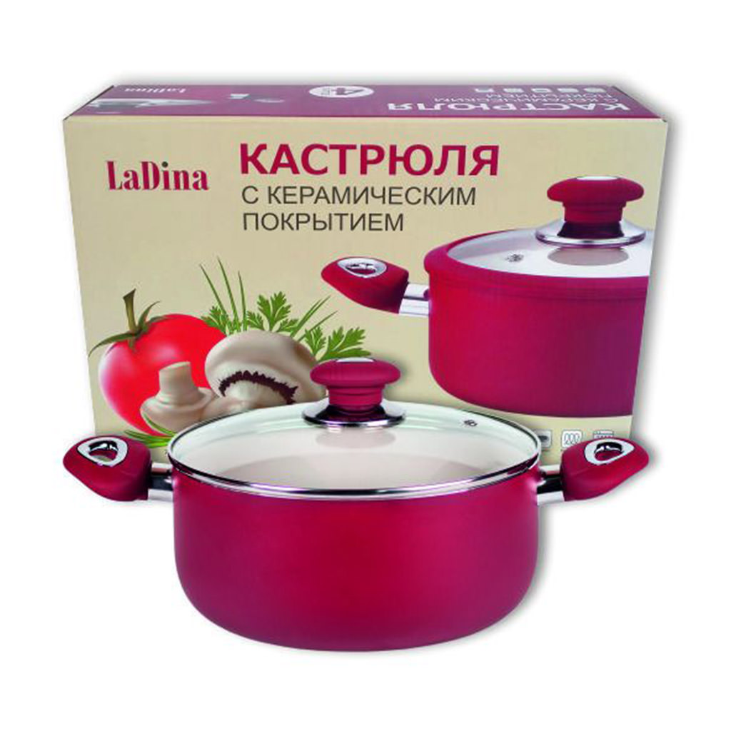 Кастрюля LaDina с керамическим покрытием 3л/12