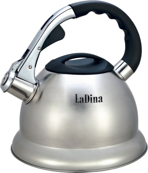 Чайник LaDina со свистком 4л. (нерж.сталь) 53004/12