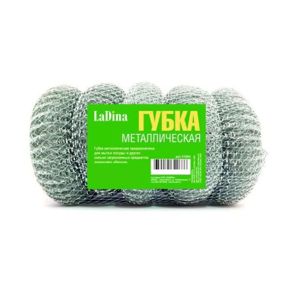 Губка металл в сетке 5шт*40г 31002-1/60
