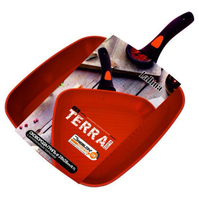 Сковрода-гриль TERRACOTTA алюминиевая с антипригарным покрытием 28*28см 54028/6