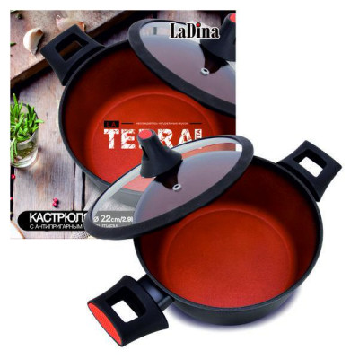 Кастрюля TERRACOTTA алюминиевая с антипригарным покрытием Д22см 51022/6