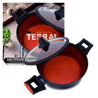 Кастрюля TERRACOTTA алюминиевая с антипригарным покрытием Д24см 51024/6