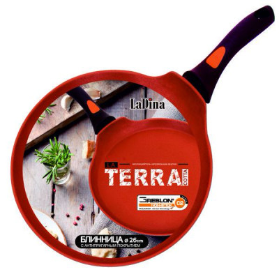 Блинница TERRACOTTA алюминиевая с антипригарным покрытием Д26см 55026/6