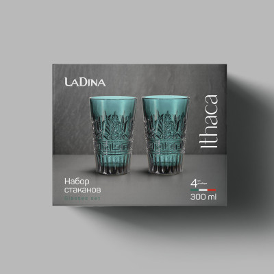 Набор стаканов Ladina "Ithaca" 4*300мл 70202-10/6